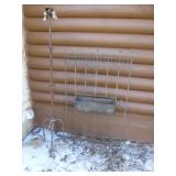 2pc Wrought Iron Fence Planter Box & Pole Lamp