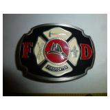 Firefighter - Pewter & Enamel Belt Buckle