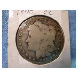 1890-CC US Morgan Silver Dollar