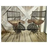 Pair of Custom Welded Steel Tractor Seat Stools