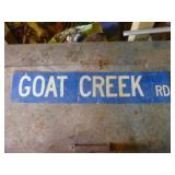 Goat Creek Rd. Metal Street Sign