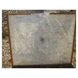 San Antonio Texas Framed Wall Map