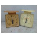 2pc Vintage Metal Kitchen Scales Hanson & Sunbeam