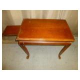 Mid Century Wood Side Table with Writing Slope