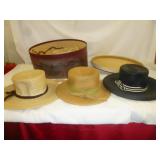 5pc Vintage Lady's Hats in Foley's Hat Boxes