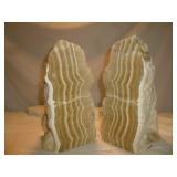 Banded Calcite Polished Solid Stone Book Ends