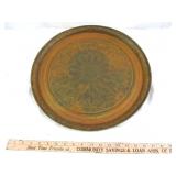 Hand Etched Antique Brass & Copper 17' Tray