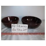 2pc Vintage Marcrest Stone Ware Mixing Bowls