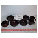 8pc Vintage Marcrest Stone Ware Bowls & Creamer