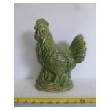 Vintage Green Glazed Ceramic Rooster