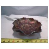 Fenton Holly & Berry Cobalt Blue Iridescent Bowl