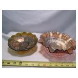 Vintage Fenton Carnival Glass Bowls - Grape & Coin