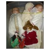 Vintage Porcelain Dolls - Baby Dolls & Asian Pair