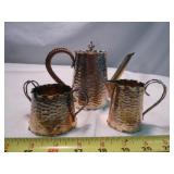 Hammered Silver Plate Vintage Bachelor's Tea Set