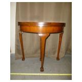 Antique Half Round Demi-Lune Wood Game Table