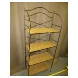 4 Tier Wicker & Wrought Metal Folding Shelf
