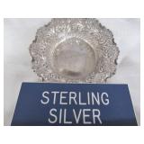 1898 Dated Sterling Silver Ornate Candy / Nut Dish