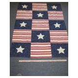 Hand Sewn USA Patriotic Quilt / Bed Cover