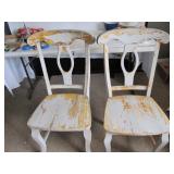 Pair of Shabby Chic Wood Farm House Chairs