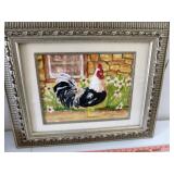 Original Rooster Watercolor & Glass Rooster Panels