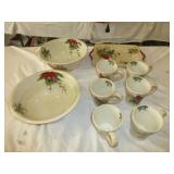 9pc Ceramic Christmas Popcorn & Cocoa Set