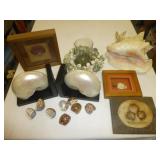 Sea Shell Book Ends, Conch Shell Lamp, Shell Decor