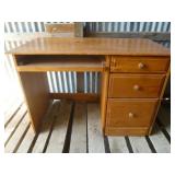 Solid Wood Compact 3 Drawer Knee Hole Desk