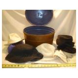 Vintage Lady's Hats in Vintage Metal Hat Box