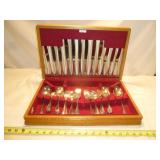 Grosvenor Antique Silver Plate Flat Ware Set & Box