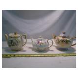 3pc Vintage Porcelain English Tea Pots