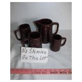 4pc Vintage Marcrest Pitcher, Creamer & Mugs