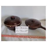 Marcrest Stone Ware Lidded Mixing Bowl & Skillet