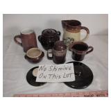 Vintage Brown Glaze Stone Ware - Hall, Enesco