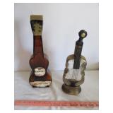2pc Mid Century Music Instrument Liquor Decanters