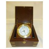 Mahogany & Brass Case Desk Table Clock