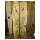Antique Wood Door Repurposed Bi-Fold Screen