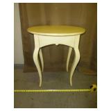 Mid Century Mustard Yellow Oval Wood Lamp Table