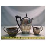 James Dixon Art Deco English Silver Plate Tea Set