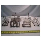 6pc Antique English Silver Plate Toast Racks