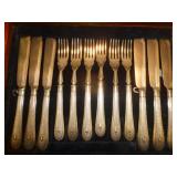 Hutton & Son Antique English Silver Plate Fish Set