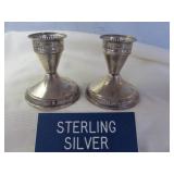 Sterling Silver Weighted Candle Stick Pair