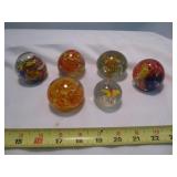 6pc Solid Art Glass Paperweights