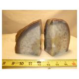Polished Solid Brazilian Agate Geode Book Ends