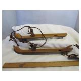 Pair of Antique Dutch Style Wooden Ice Skates