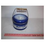 Vintage Blue & White Stone Ware Butter Crock