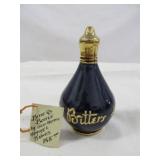 Antique Cobalt Blue Ceramic & Gold Bitters Bottle