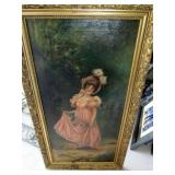 Vintage Classic Romatic Style Original Framed Oil