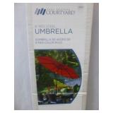 NEW Patio Umbrella Red 9ft Steel Frame Tilt & Fold