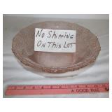 KIG Vintage Pink Press Glass Center Bowl