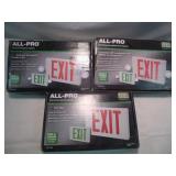 3pc NEW All-Pro LED Emergency Exit Signs